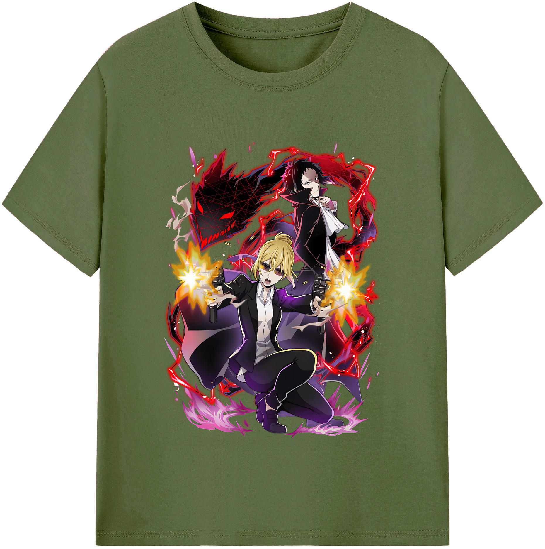（画像用） 文豪ストレイドッグス Bungo Stray Dogs 綿100％半袖Tシャツ（フロントプリント）